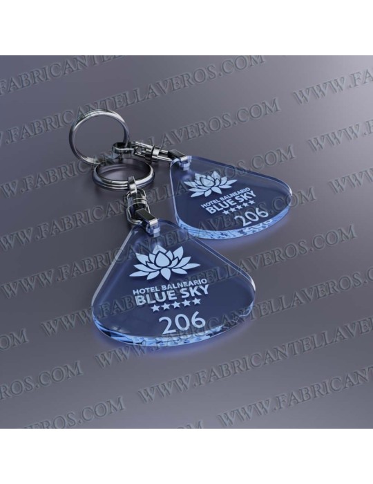 Llaveros Personalizados Amarillos Fluor Gota Grande 3mm