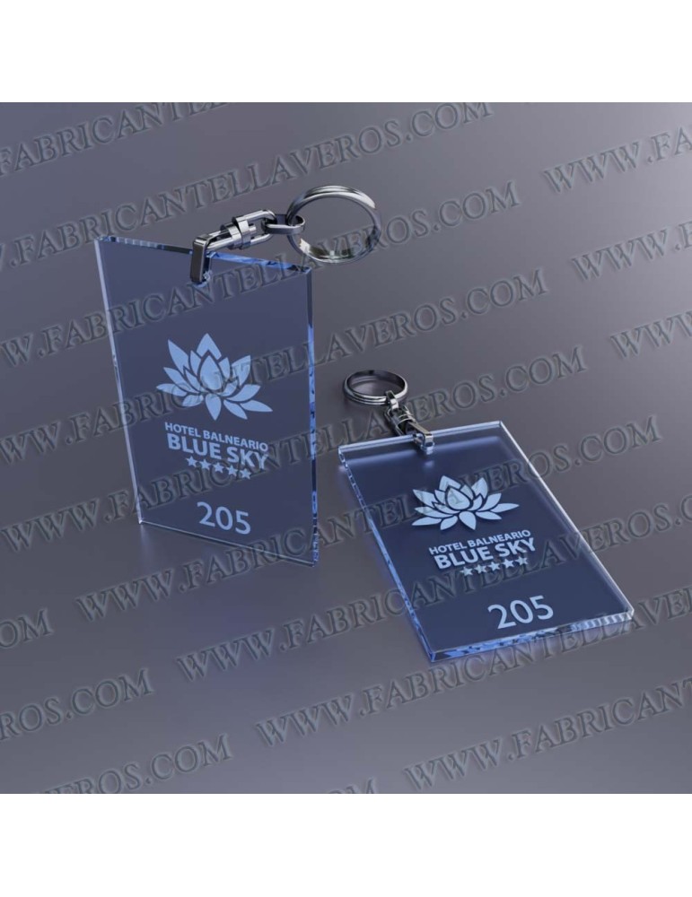 Llaveros Personalizados Rectangulares 80x50 Fluor 3mm