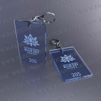 Llaveros Personalizados 80x50mm Rectangulares azules Fluor 3mm
