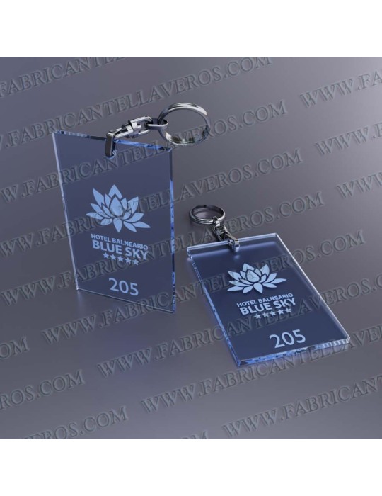 Llaveros Personalizados Rectangulares 80x50 Fluor 3mm