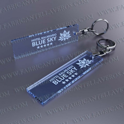  llaveros personalizados rectangulares merchandising azules
